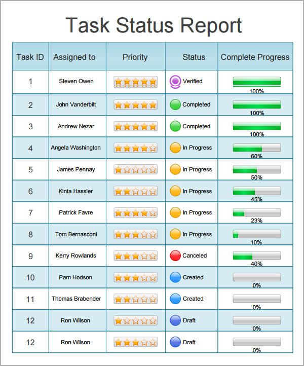 status report template   Teacheng.us