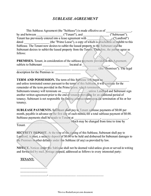 agreement forms templates sublet lease agreement template sublease 
