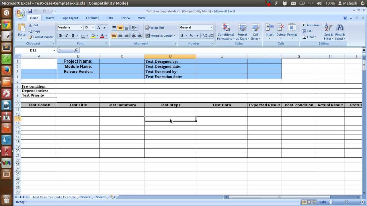 Sample Test Case Template Document Excel   YouTube