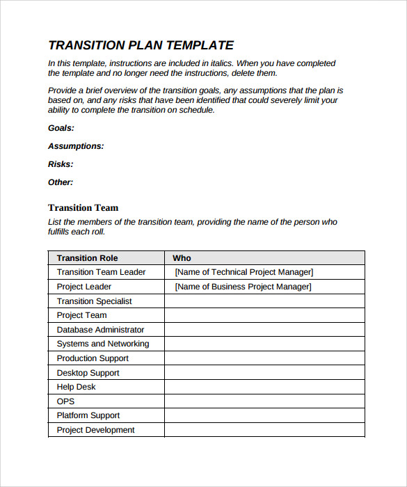 transition plan template   Into.anysearch.co