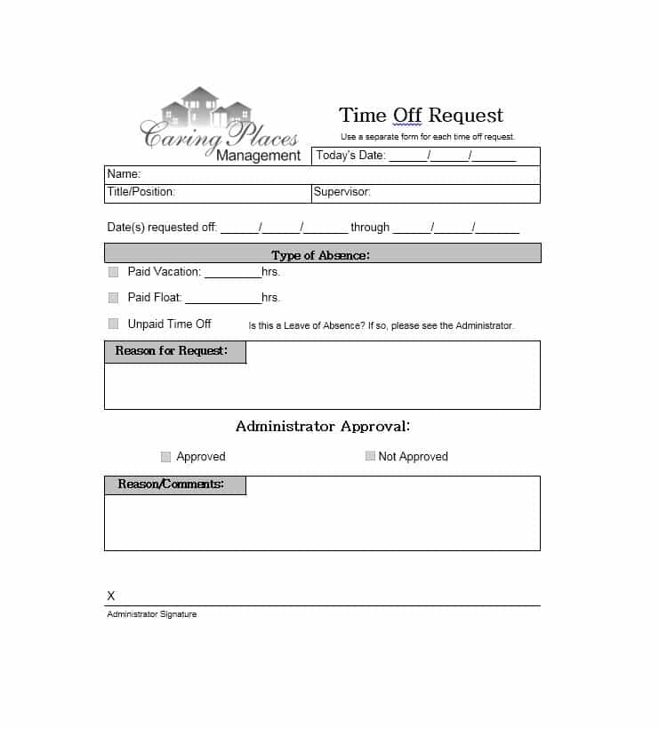 vacation request form templates 40 effective time off request 