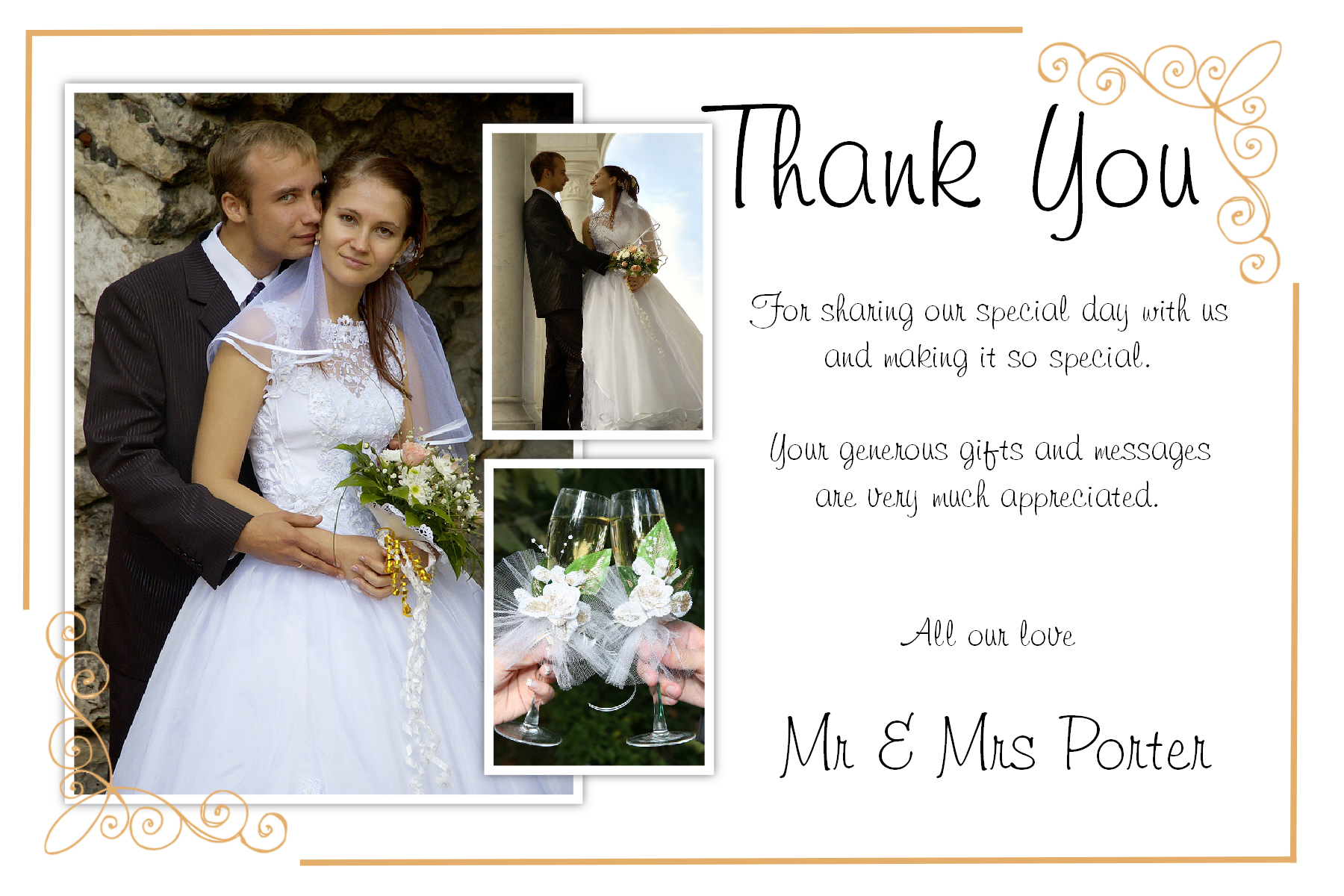 Fascinating Wedding Thank You Cards Examples Which Can Be Used As 