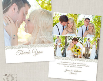 wedding thank you card template free   Ecza.solinf.co