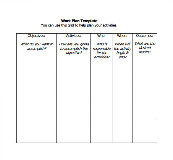 18 Sample Work Plan Templates to Download | Sample Templates