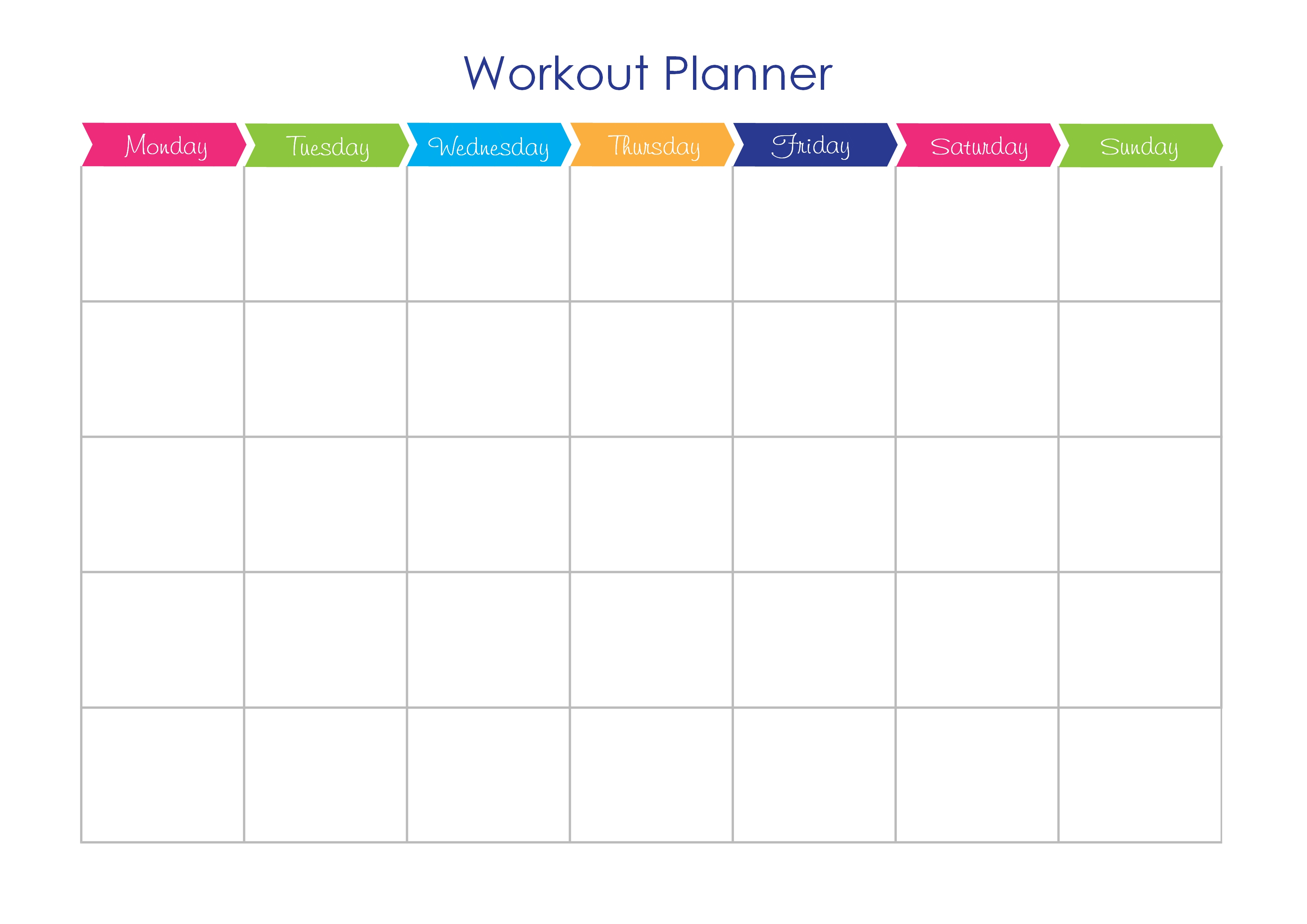 Inspirational Workout Schedule Template   Your template collection 