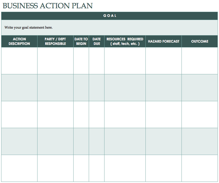 action plan calendar template free action plan templates 