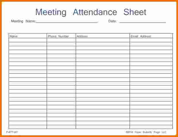 Attendance Sheet Template   For Students and Employees