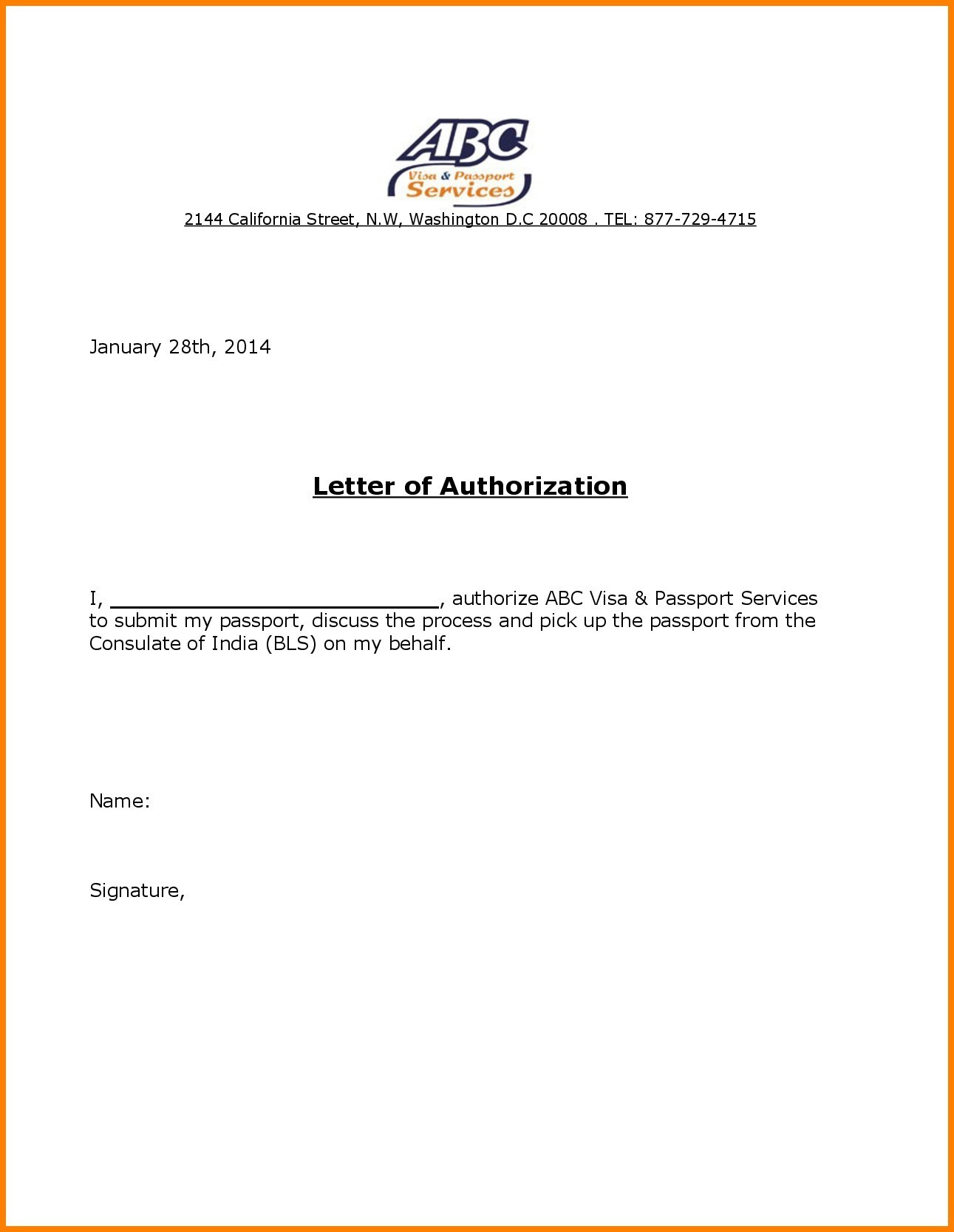 Authorisation Letter Format To Collect Certificate Copy 10 
