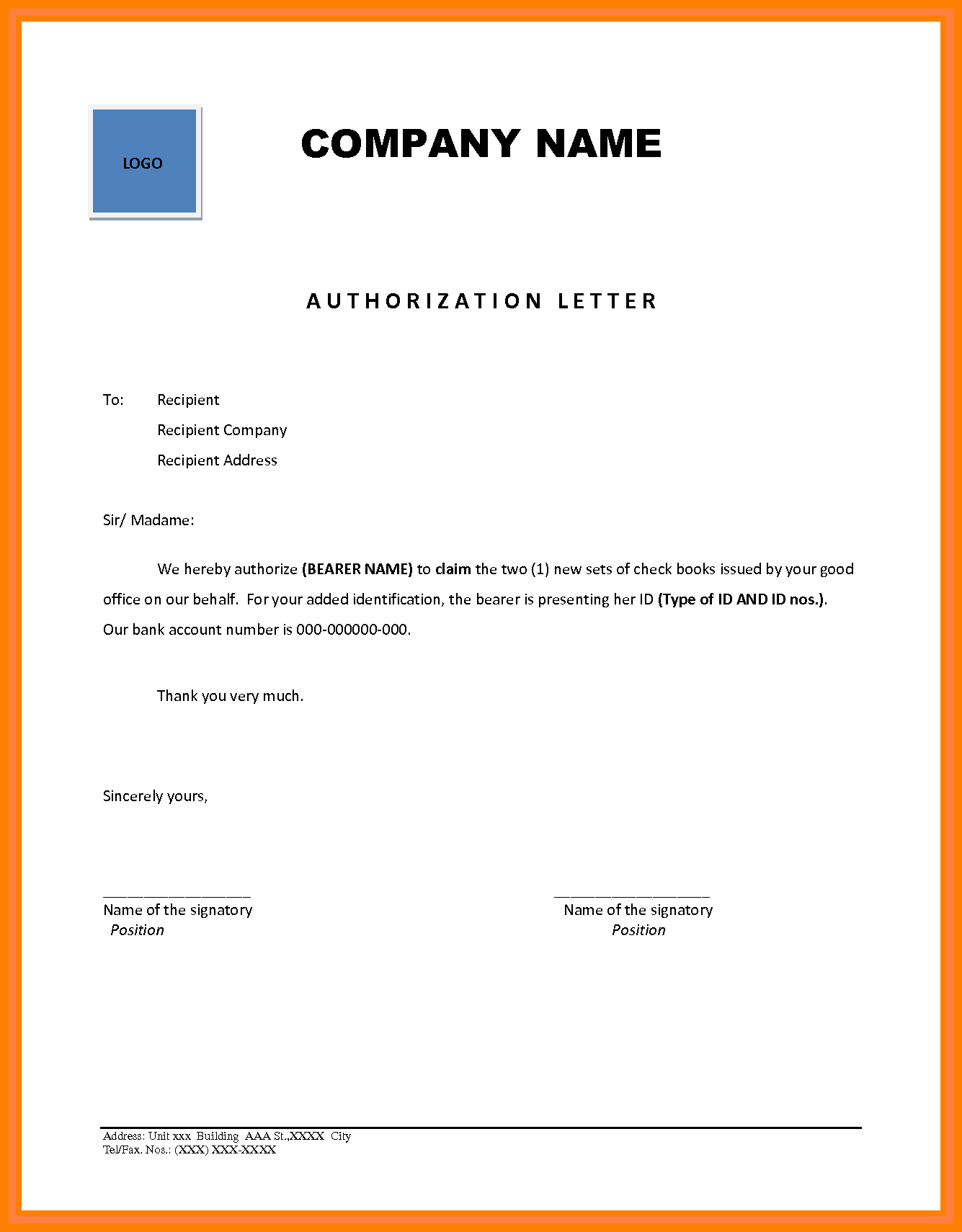 Authorization Letter | Business Mentor