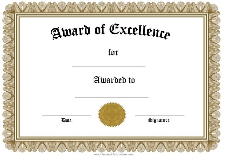Certificate Award Templates Awards Certificate Template Free Award 
