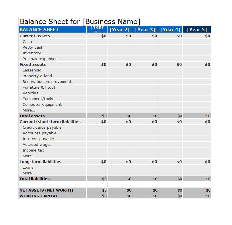 38 Free Balance Sheet Templates & Examples   Template Lab