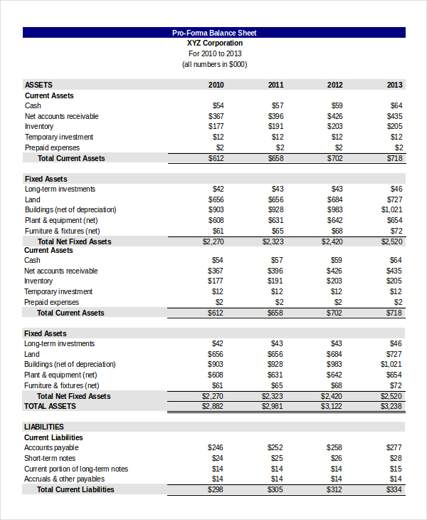 Balance Sheets Template Balance Sheet 18 Free Word Excel Pdf 