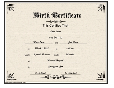 5+ birth certificate templates free | cna resumed