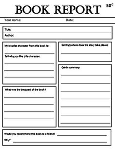 book report form   Dean.routechoice.co