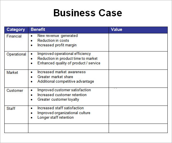 Business Case Template | Business Mentor