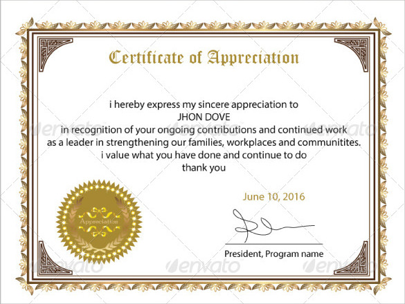 Samples Certificates Of Appreciation Amazing Certificate Of 