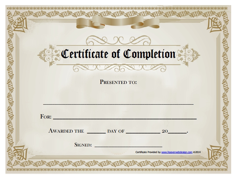 Certificate Of Completion Template Free Download | cortezcolorado.net