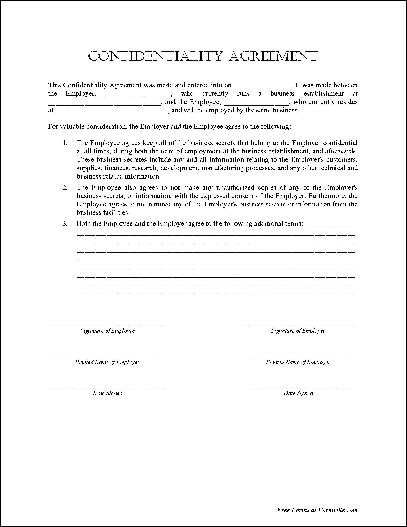 confidentiality agreement form template secrecy agreement template 