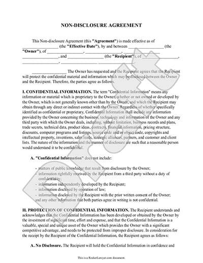 confidentiality agreement form template non disclosure agreement 