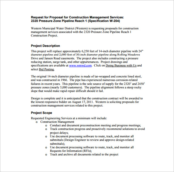 Printable Blank Bid Proposal Forms | Construction Proposal Bid 