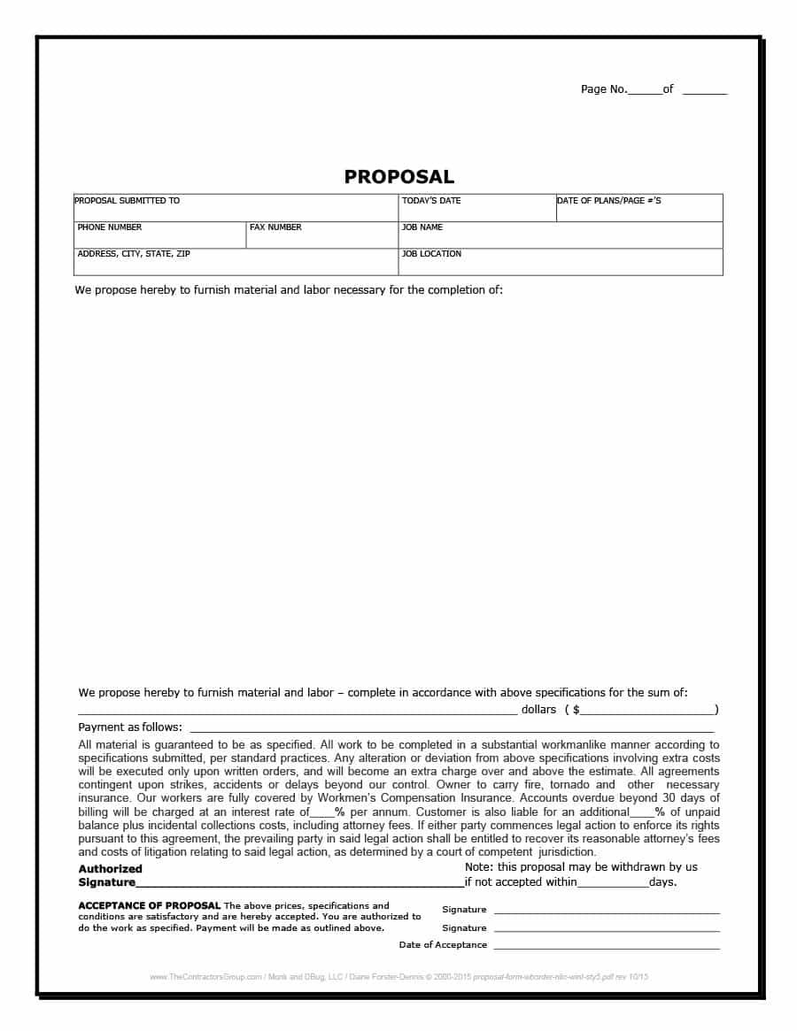 31 Construction Proposal Template & Construction Bid Forms