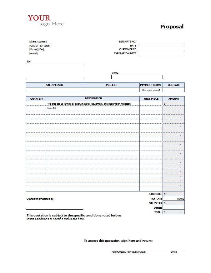 free construction proposal template construction proposal forms 
