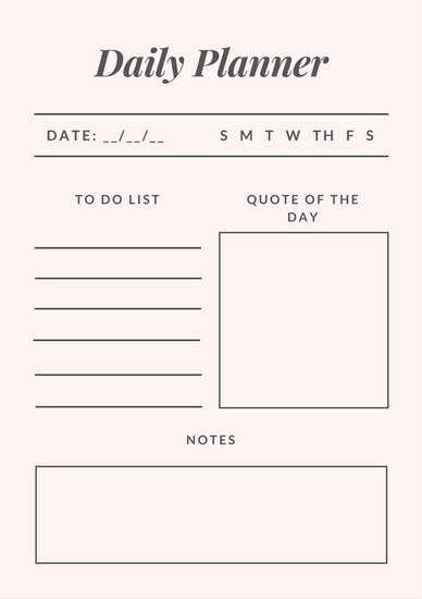 Daily Planner Template | Business Mentor