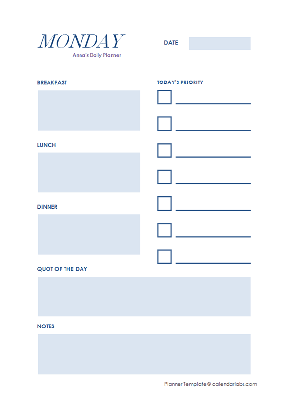 40+ Printable Daily Planner Templates (FREE)   Template Lab