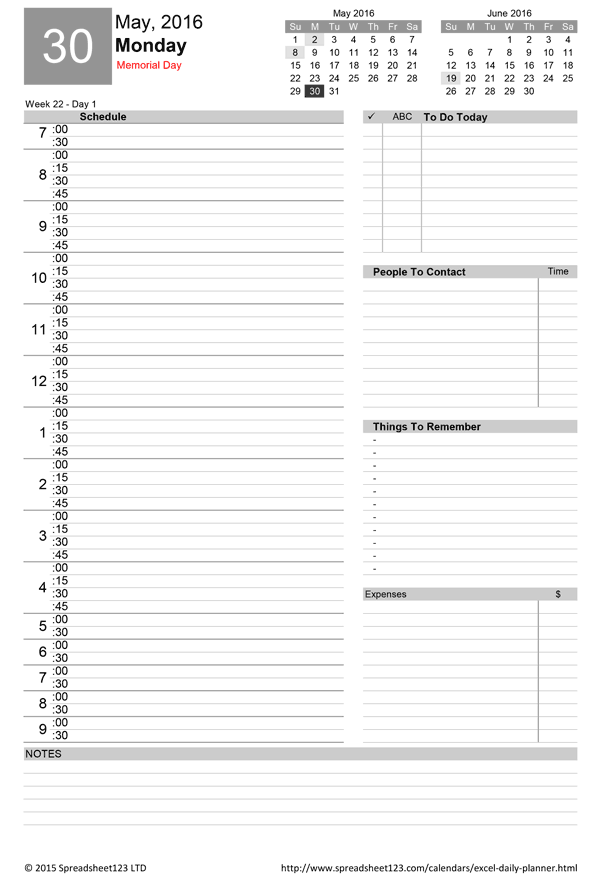 Daily planner template word best solutions of day on sheet 