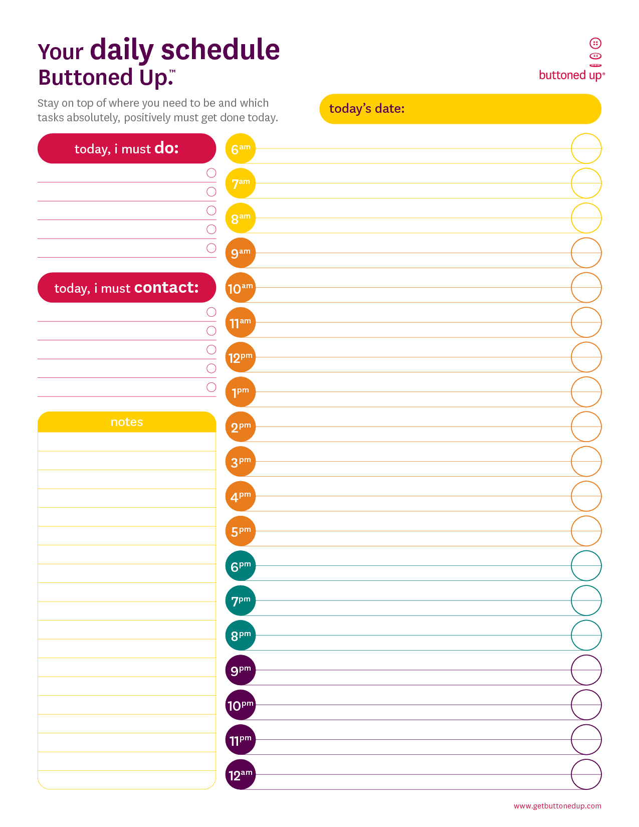 schedule template printable | Free Printable Daily Schedule Form 