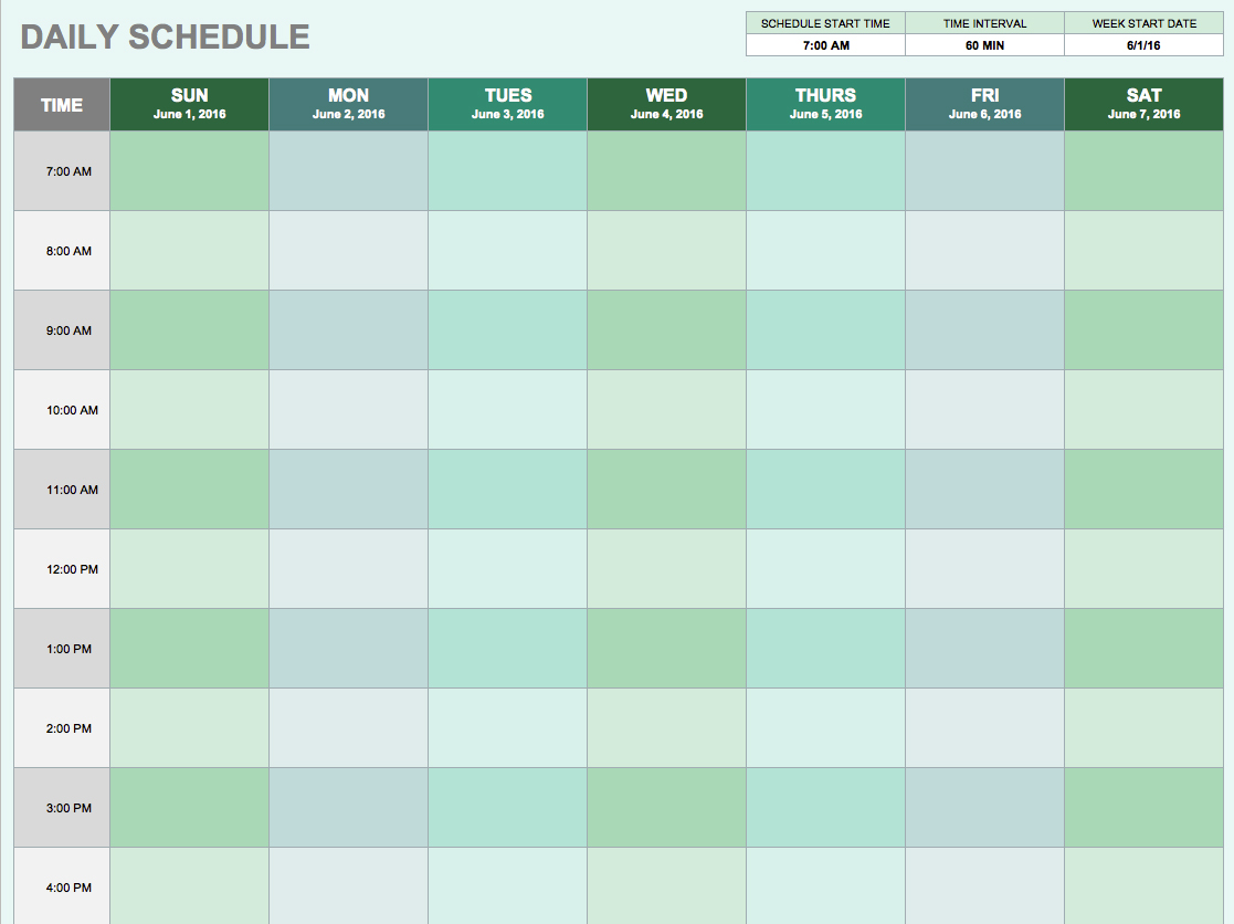 Free Daily Schedule Templates for Excel   Smartsheet