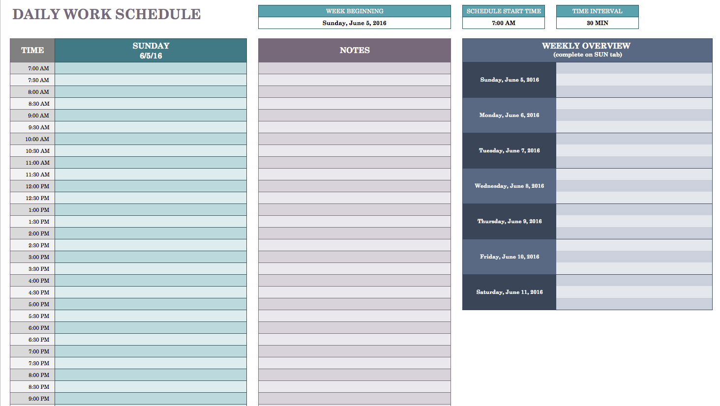 Free Daily Schedule Templates for Excel   Smartsheet