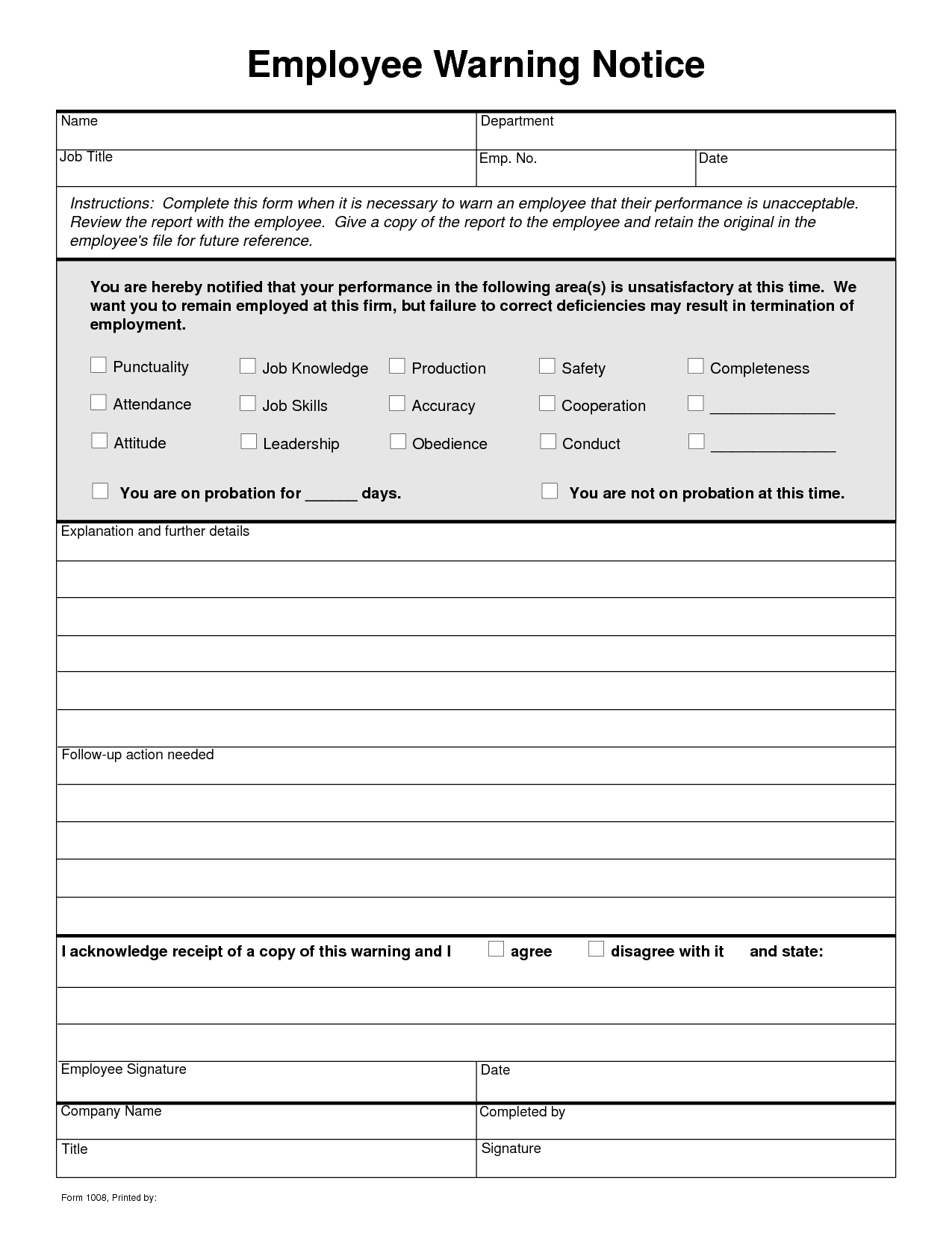 Download Employee Write up Forms | PDF wikiDownload