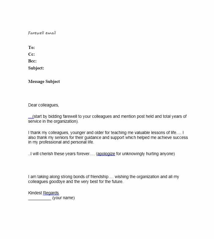 40+ Farewell Email Templates to Coworkers   Template Lab