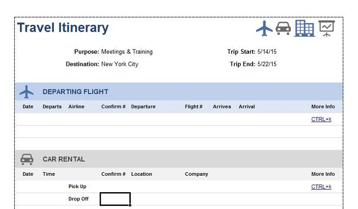 30+ Itinerary Templates (Travel, Vacation, Trip, Flight)