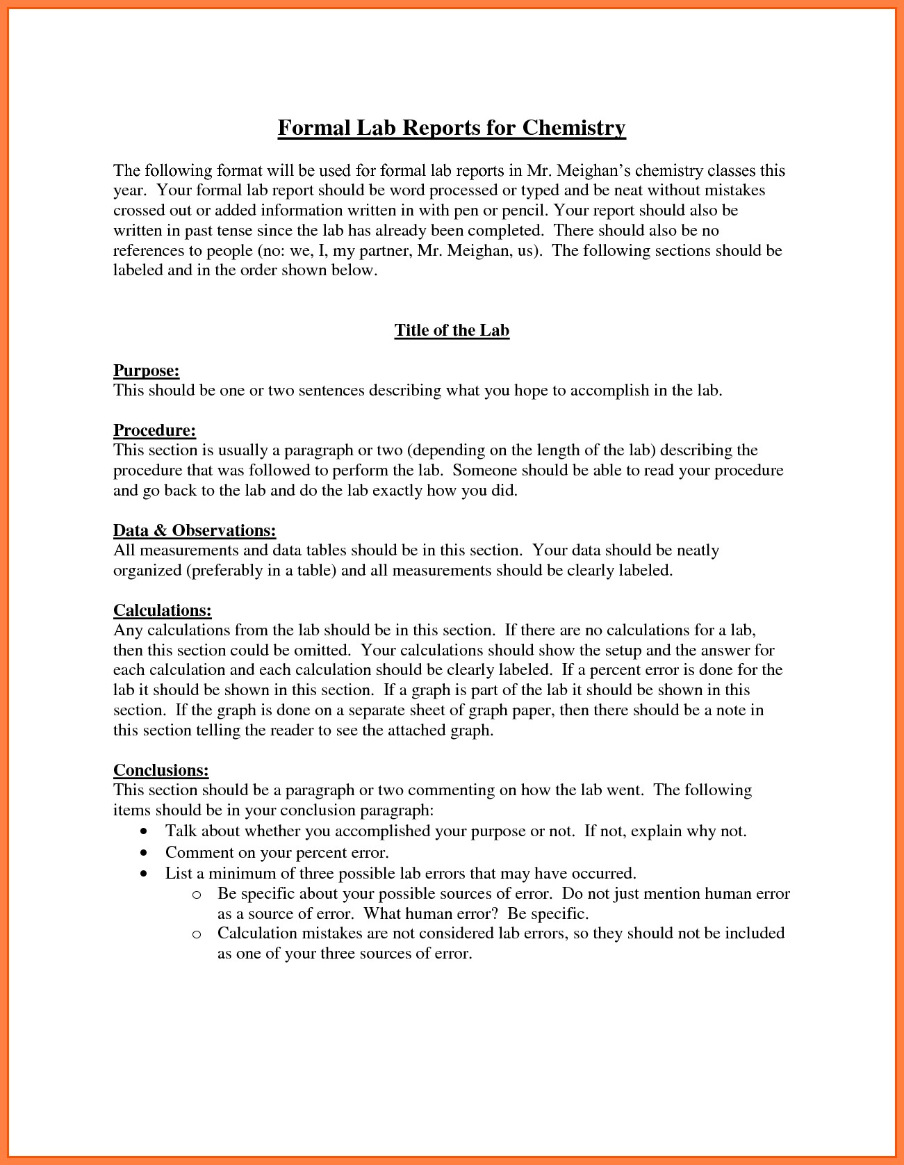 New 8 Chemistry Lab Report Example Valid Sample Chemistry Lab 