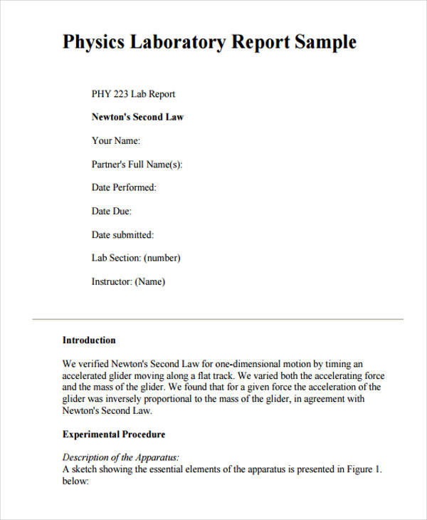 lab report format example   Dean.routechoice.co