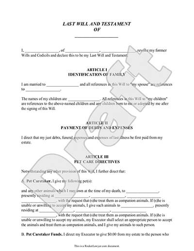 39 Last Will and Testament Forms & Templates   Template Lab