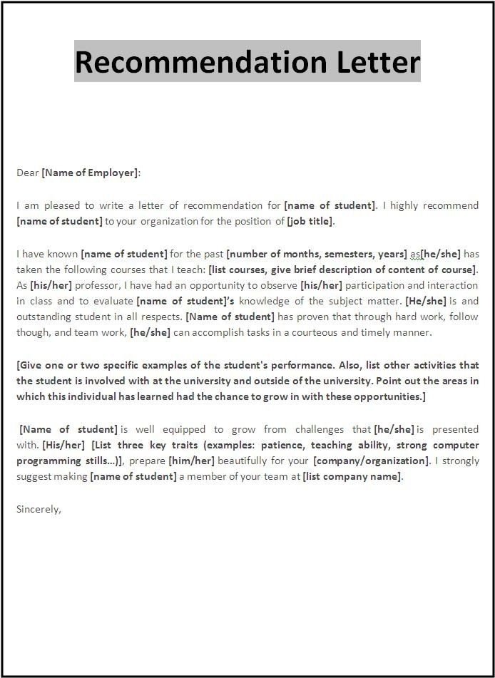 Employee Letter Of Recommendation Template | Business Plan 