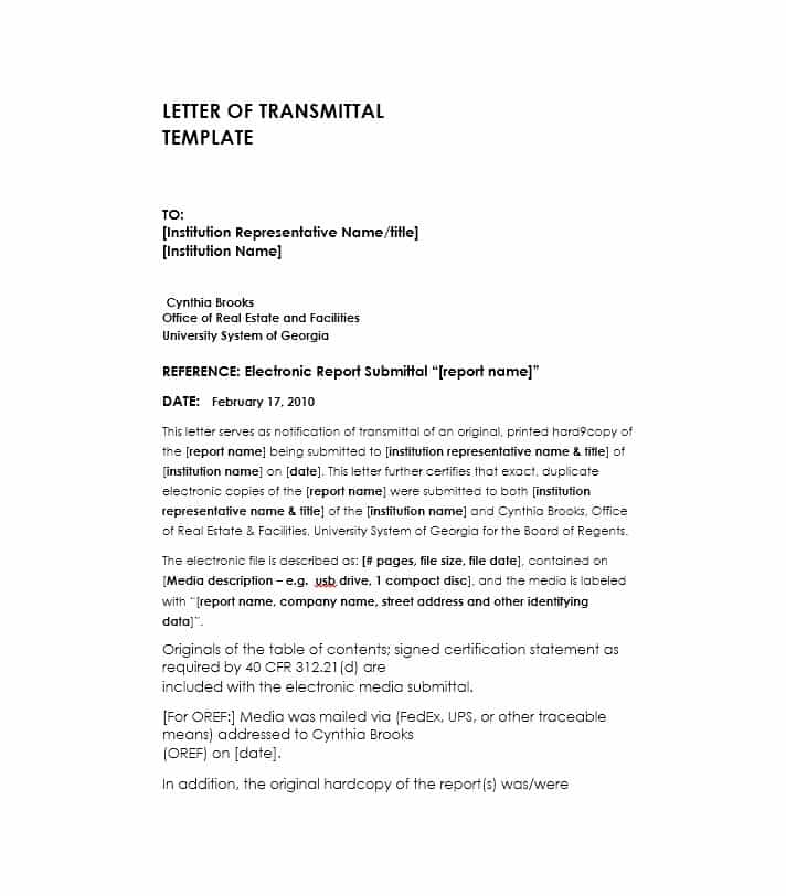 Business letter of transmittal example final addition letters 