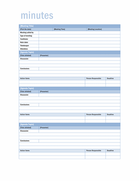 20 Handy Meeting Minutes & Meeting Notes Templates