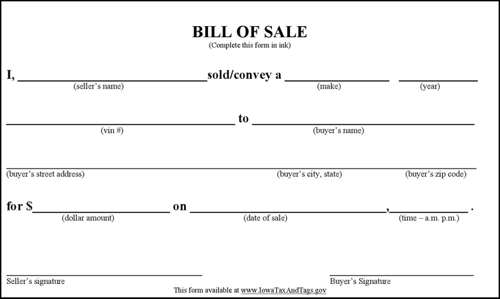 Free General Bill of Sale Form   Download PDF | Word