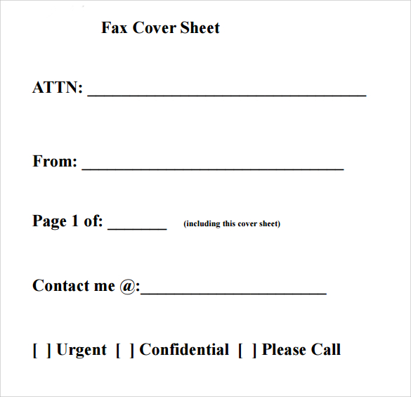Printable Fax Cover Sheet | Free Fax Cover Sheet Template Download