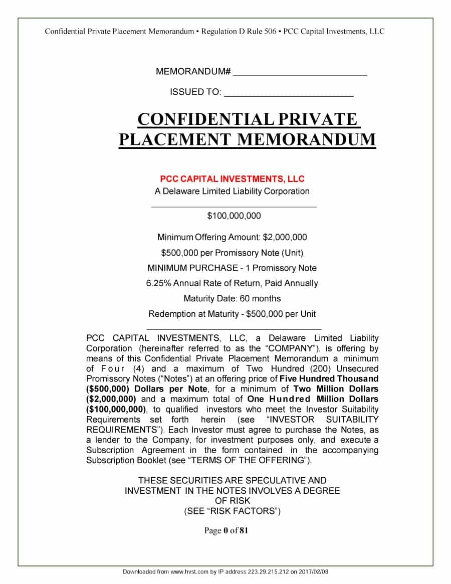 40 Private Placement Memorandum Templates [Word, PDF]