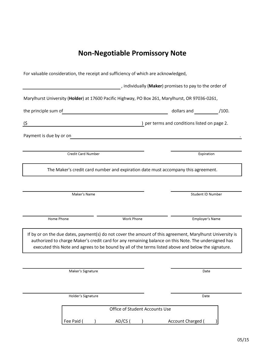 ms word promissory note template   Ozil.almanoof.co