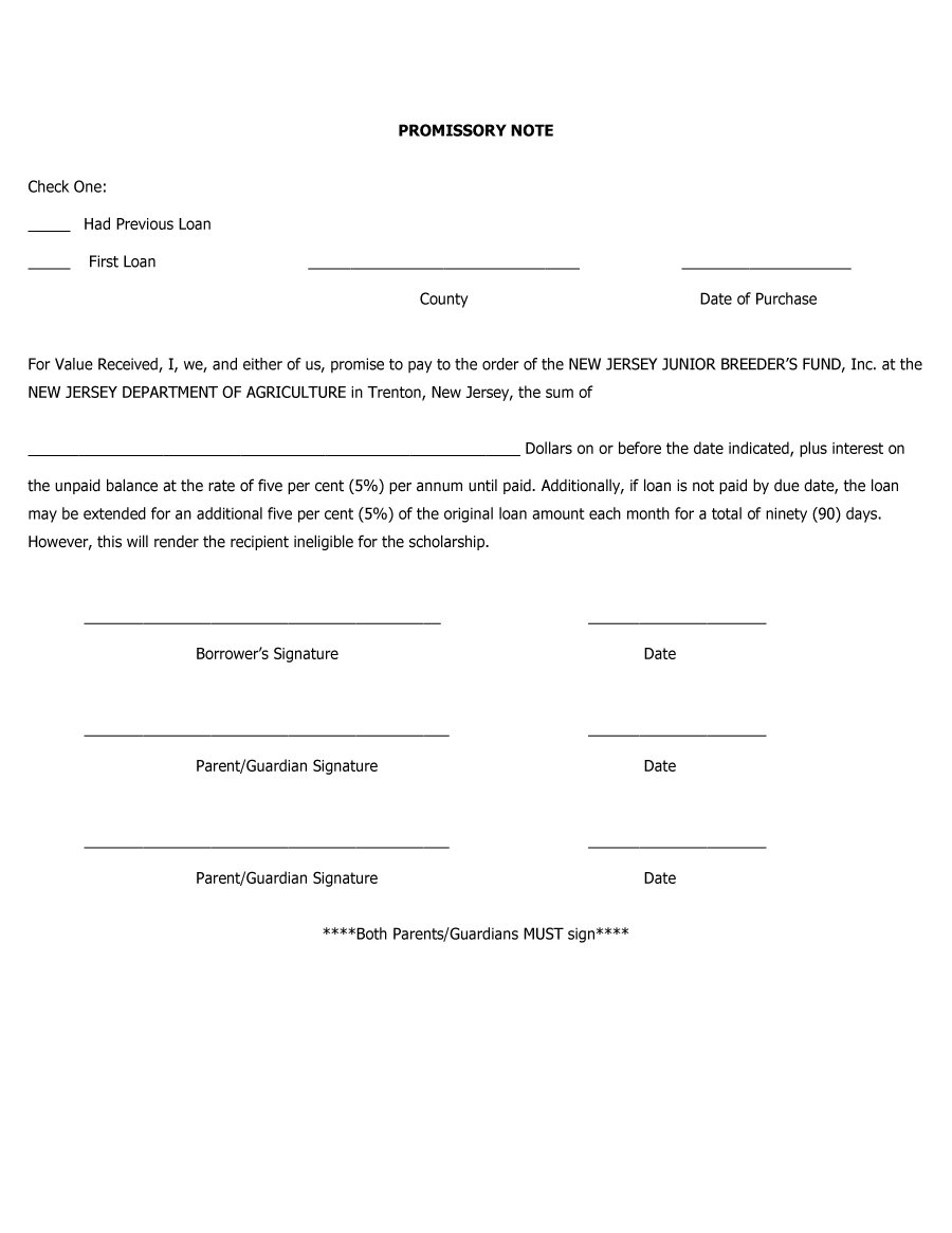 Free Unsecured Promissory Note Template   PDF | Word | eForms 