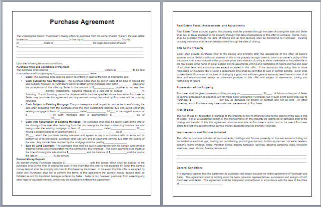 puchase agreement template purchase contract template microsoft 