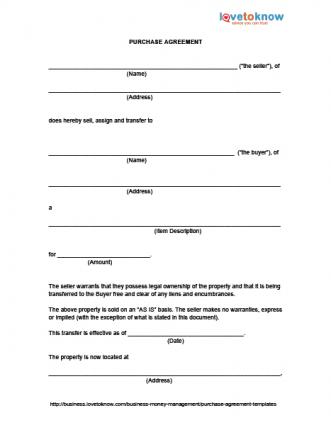 purchase agreement template purchase agreement templates 