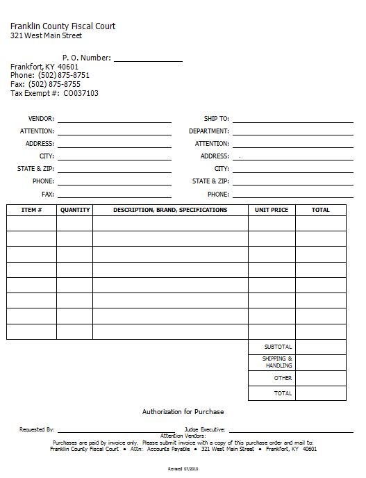 Purchase Order Template | Business Mentor