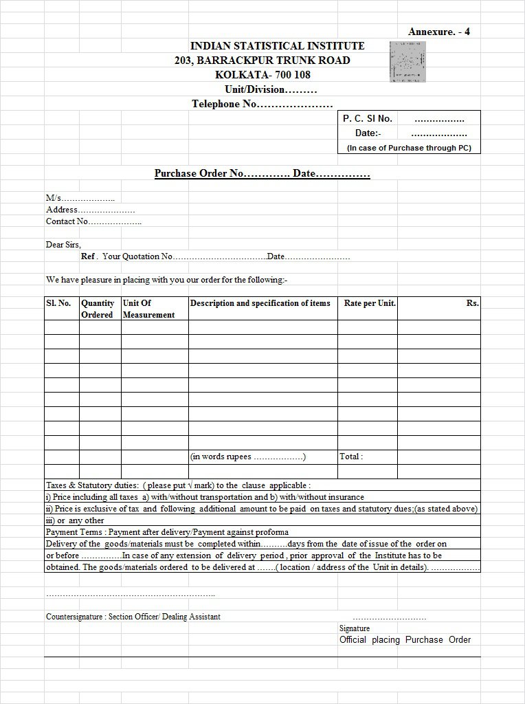 Purchase Order Template